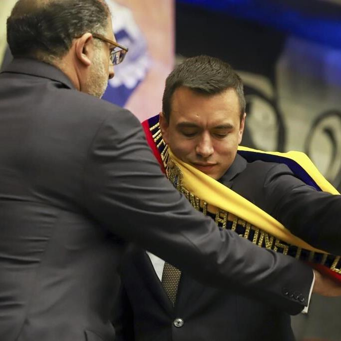 Ecuador's newly sworn-in president repeals guidelines allowing people to carry limited drug amounts